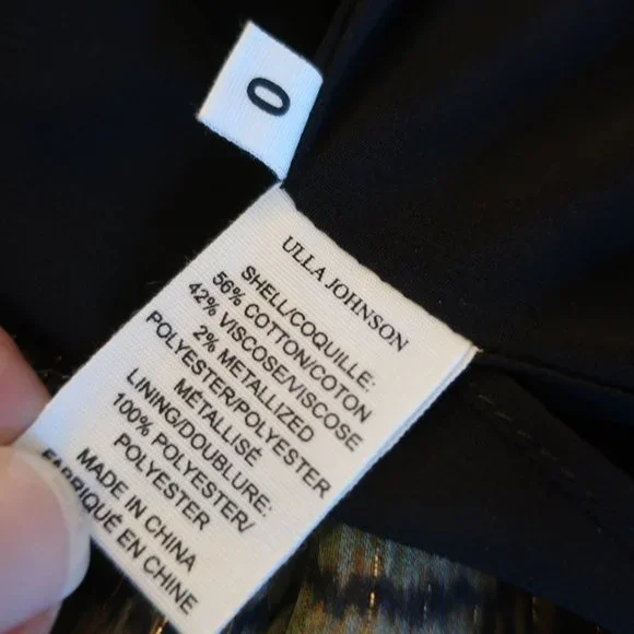 Womens Ulla Johnson Naiya Nocturne Black Green Gold Metallic Halter Dress 0 - Picture 16 of 16